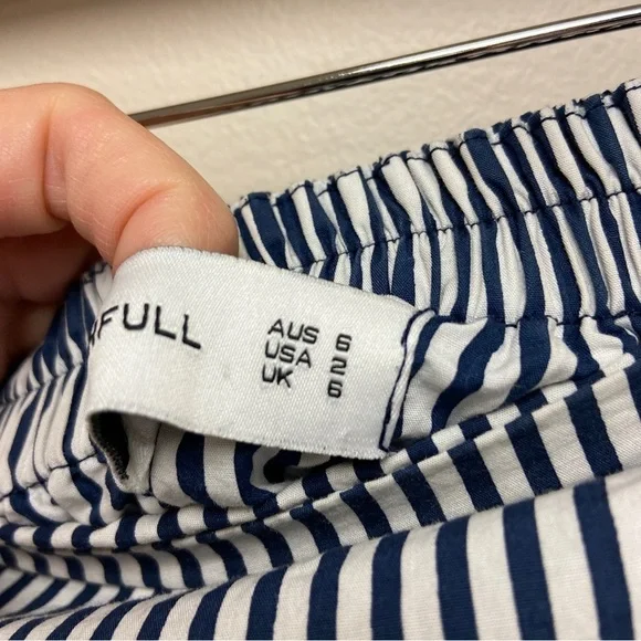 Faithfull the Brand Women Blue White Cotton House Top Louvre Stripe Print Size 2 - Picture 8 of 12